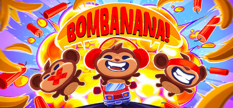 BOMBANANA! 遊戲主視覺 — 三隻猴子在麵包車內的拆彈場景